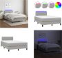 VidaXL Boxspring met matras en LED stof lichtgrijs 120x200 cm Boxspring Boxsprings Bed Slaapmeubel - Thumbnail 1