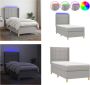 VidaXL Boxspring met matras en LED stof lichtgrijs 90x200 cm Boxspring Boxsprings Bed Slaapmeubel - Thumbnail 6