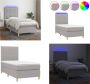 VidaXL Boxspring met matras en LED stof lichtgrijs 90x200 cm Boxspring Boxsprings Bed Slaapmeubel - Thumbnail 1