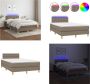VidaXL Boxspring met matras en LED stof taupe 120x200 cm Boxspring Boxsprings Bed Slaapmeubel - Thumbnail 3
