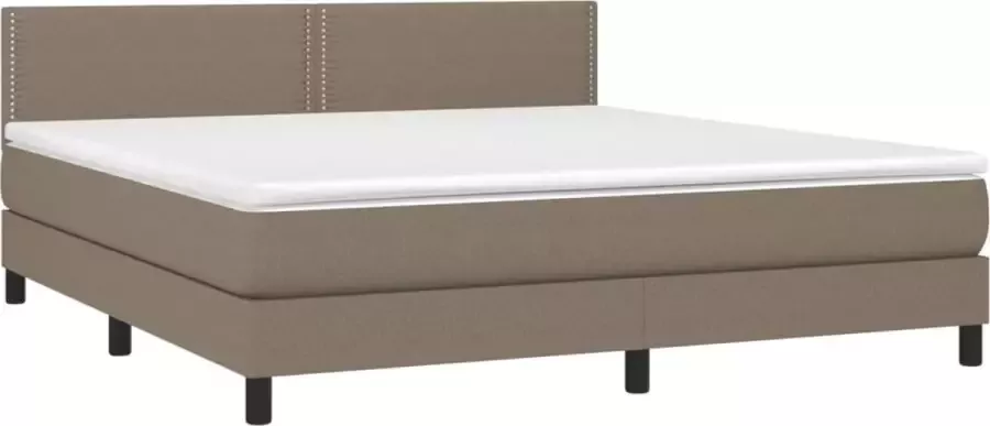 VidaXL -Boxspring-met-matras-en-LED-stof-taupe-180x200-cm - Foto 5