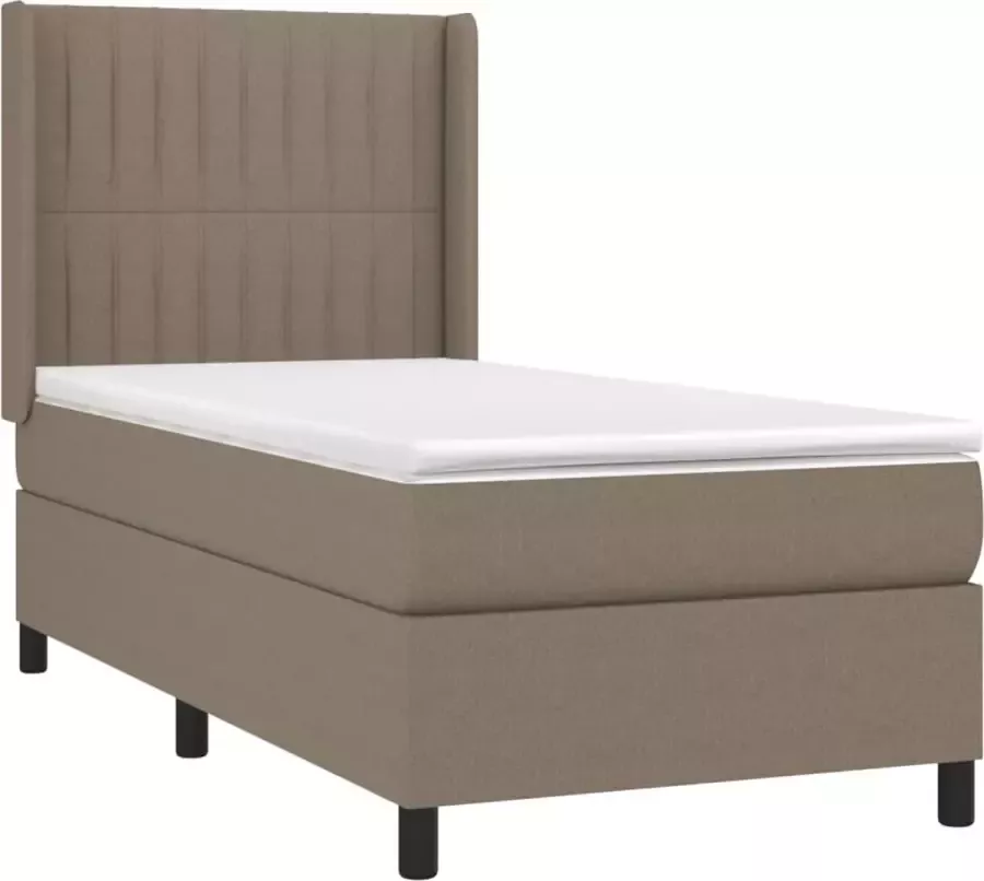 VidaXL -Boxspring-met-matras-en-LED-stof-taupe-80x200-cm - Foto 4