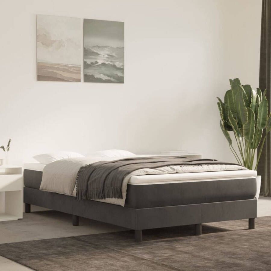 Vida XL Boxspring met matras fluweel donkergrijs 120x200 cm SKU: V3144322 - Foto 2