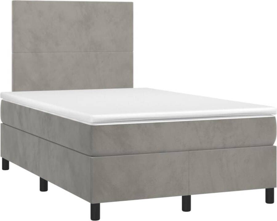 VidaXL -Boxspring-met-matras-fluweel-lichtgrijs-120x190-cm - Foto 3