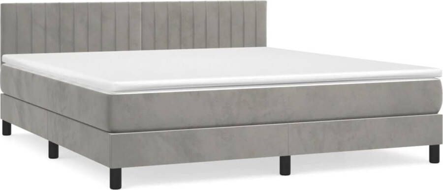 VidaXL -Boxspring-met-matras-fluweel-lichtgrijs-180x200-cm - Foto 2