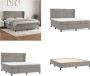 VidaXL Boxspring met matras fluweel lichtgrijs 180x200 cm Boxspring Boxsprings Bed Slaapmeubel - Thumbnail 2