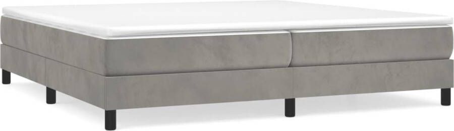 Vida XL Boxspring met matras fluweel lichtgrijs 200x200 cm SKU: V3144351 - Foto 2