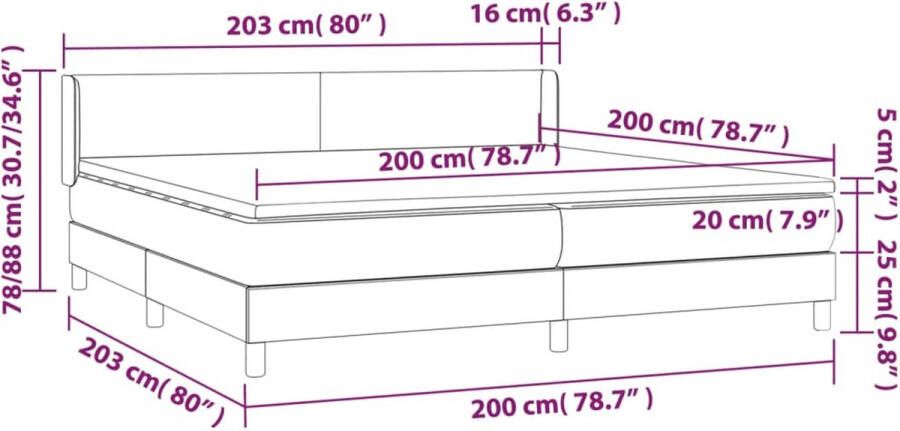 VidaXL Boxspring Donkerbruin 200x200 cm Boxspringbed Donkere Bruine Kleur Tweepersoonsbed Pocketed Veren Matras Middelhard