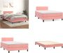 VidaXL Boxspring met matras fluweel roze 120x200 cm Boxspring Boxsprings Bed Slaapmeubel - Thumbnail 1