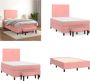 VidaXL Boxspring met matras fluweel roze 120x200 cm Boxspring Boxsprings Pocketveringbed Bed - Thumbnail 1