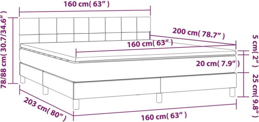 VidaXL -Boxspring-met-matras-fluweel-roze-160x200-cm