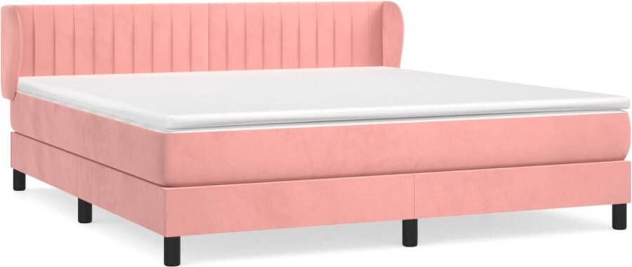 VidaXL -Boxspring-met-matras-fluweel-roze-160x200-cm - Foto 3