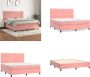 VidaXL Boxspring met matras fluweel roze 160x200 cm Boxspring Boxsprings Bed Slaapmeubel - Thumbnail 2