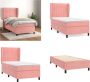 VidaXL Boxspring met matras fluweel roze 90x190 cm Boxspring Boxsprings Bed Slaapmeubel - Thumbnail 2