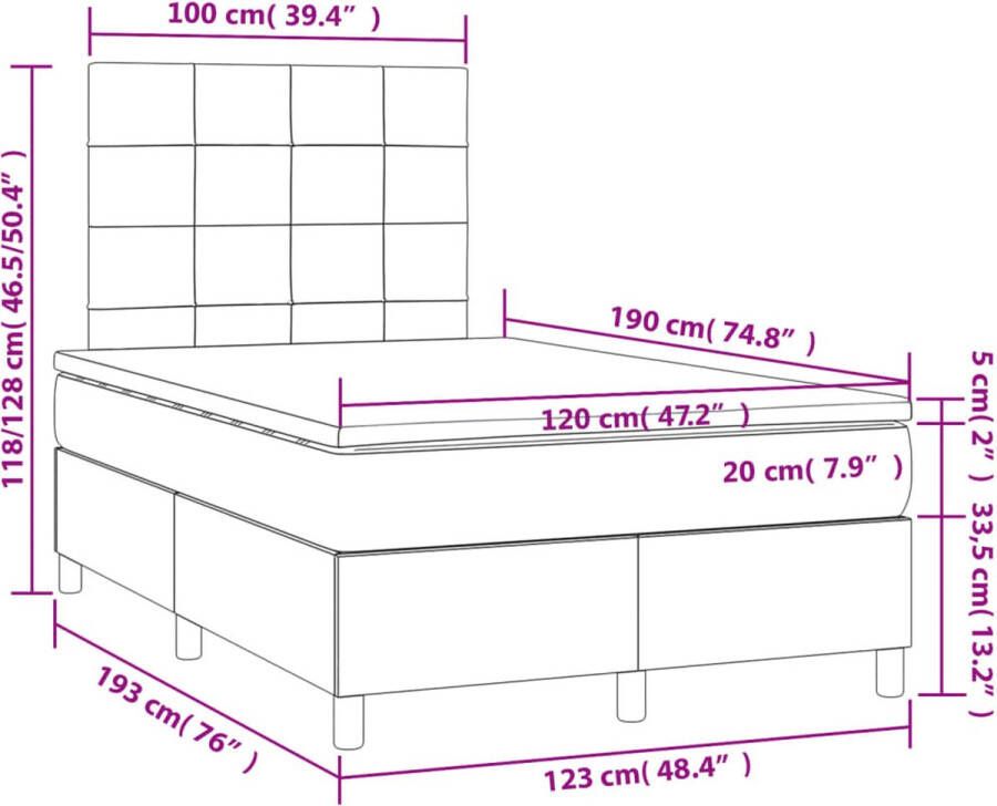 VidaXL -Boxspring-met-matras-fluweel-zwart-120x190-cm - Foto 5