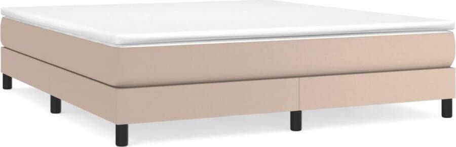 VidaXL Boxspring met matras kunstleer cappuccinokleurig 160x200 cm - Foto 7