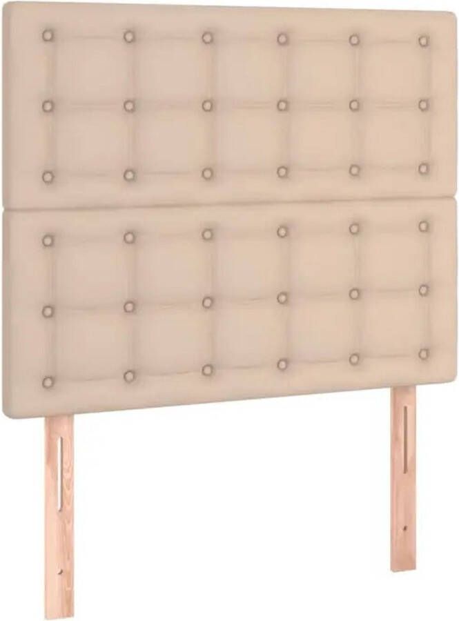 VidaXL -Boxspring-met-matras-kunstleer-cappuccinokleurig-80x200-cm - Foto 3