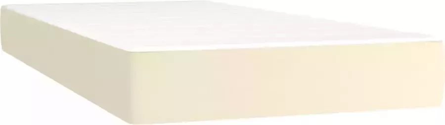 VidaXL Boxspring met matras kunstleer crèmekleurig 90x190 cm - Foto 2