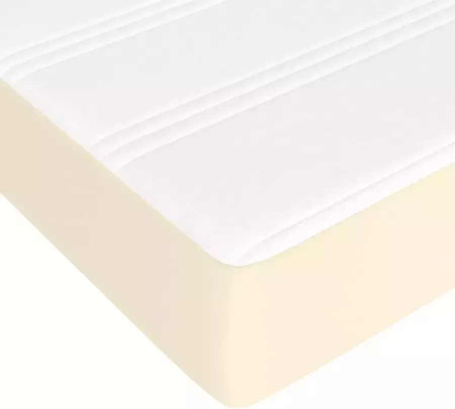 VidaXL Boxspring met matras kunstleer crèmekleurig 90x190 cm - Foto 2