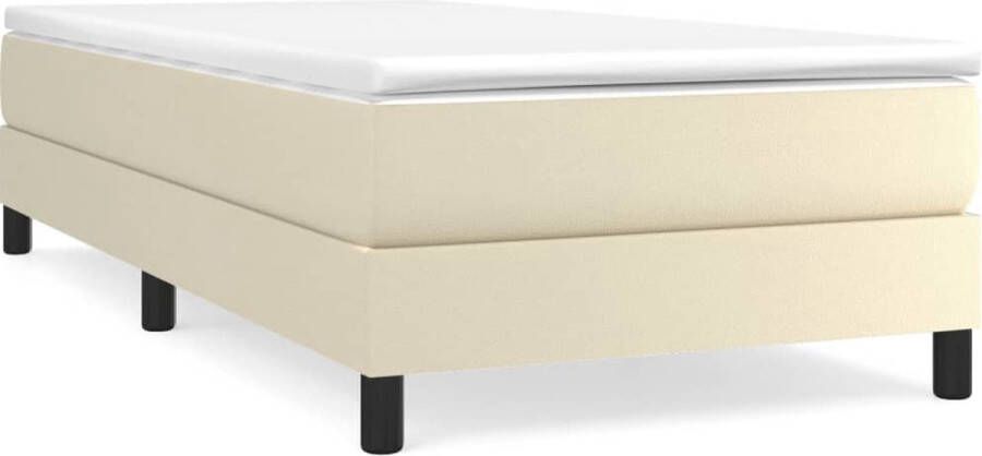 VidaXL -Boxspring-met-matras-kunstleer-crèmekleurig-90x200-cm - Foto 2