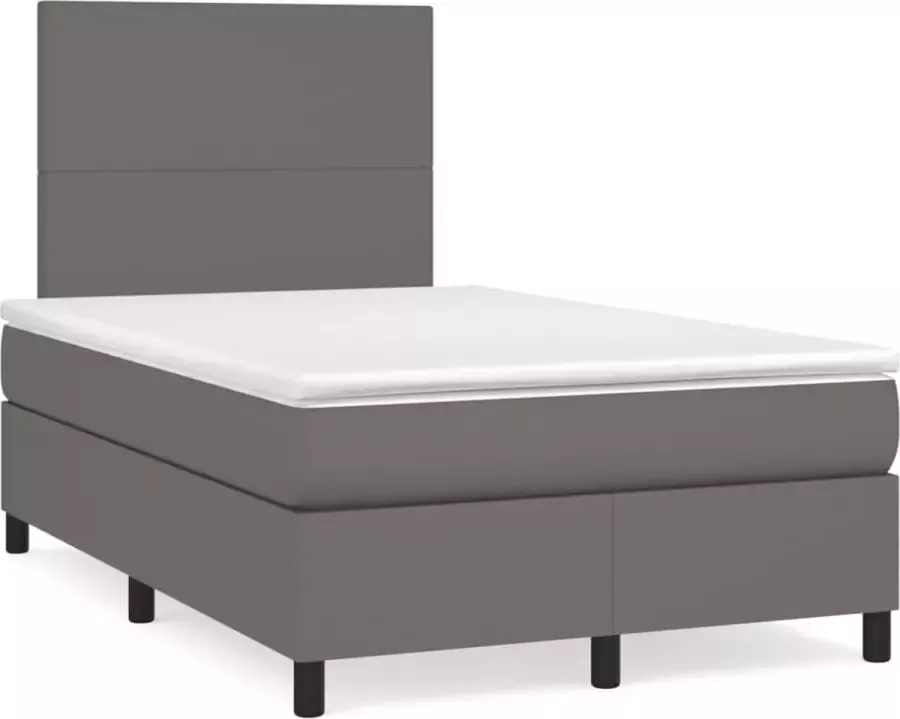 VidaXL -Boxspring-met-matras-kunstleer-grijs-120x200-cm - Foto 2