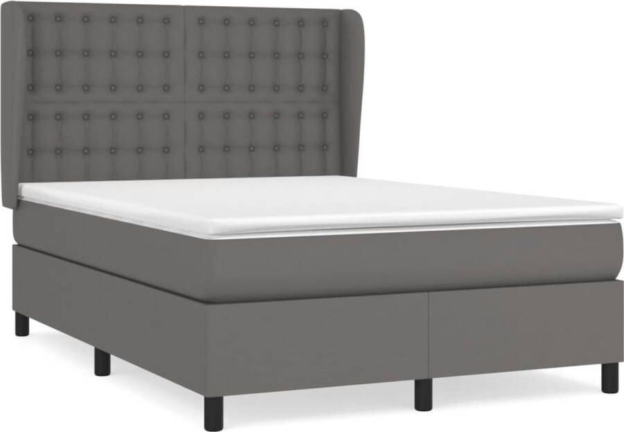 VidaXL -Boxspring-met-matras-kunstleer-grijs-140x190-cm - Foto 2