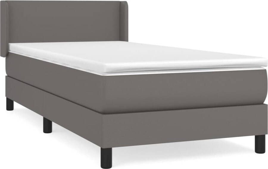 VidaXL -Boxspring-met-matras-kunstleer-grijs-90x200-cm - Foto 5