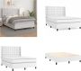 VidaXL Boxspring met matras kunstleer wit 140x200 cm Boxspring Boxsprings Bed Slaapmeubel - Thumbnail 2