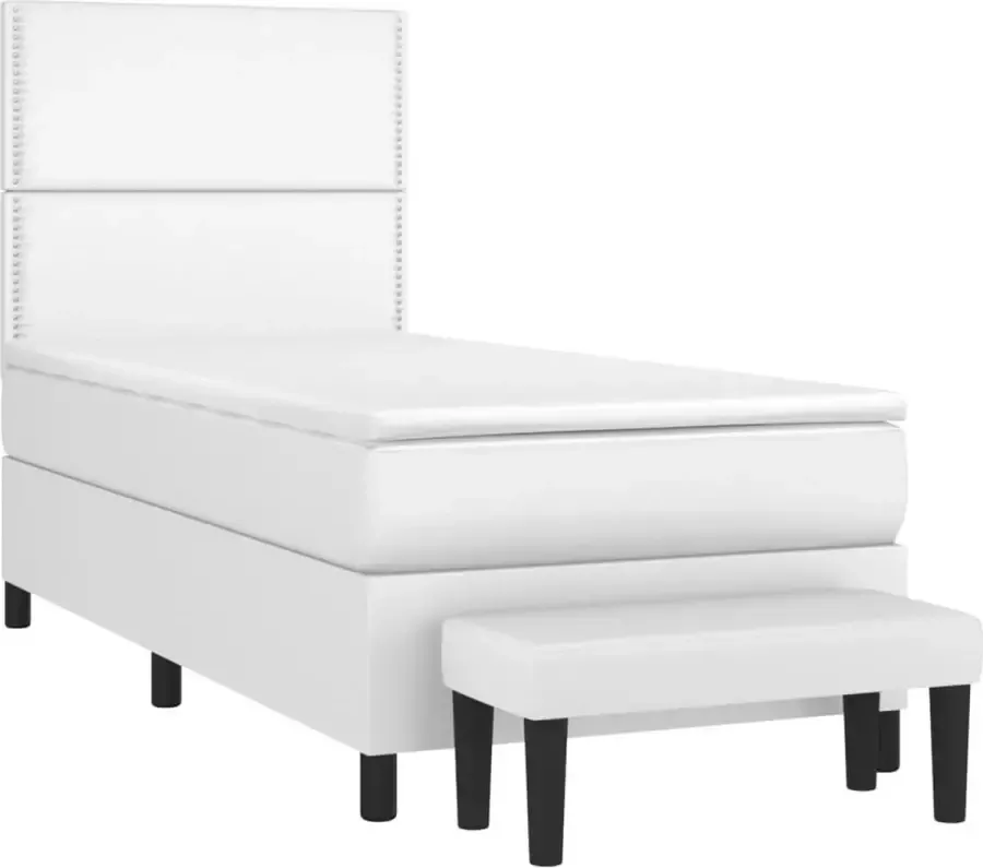 VidaXL -Boxspring-met-matras-kunstleer-wit-80x200-cm - Foto 3