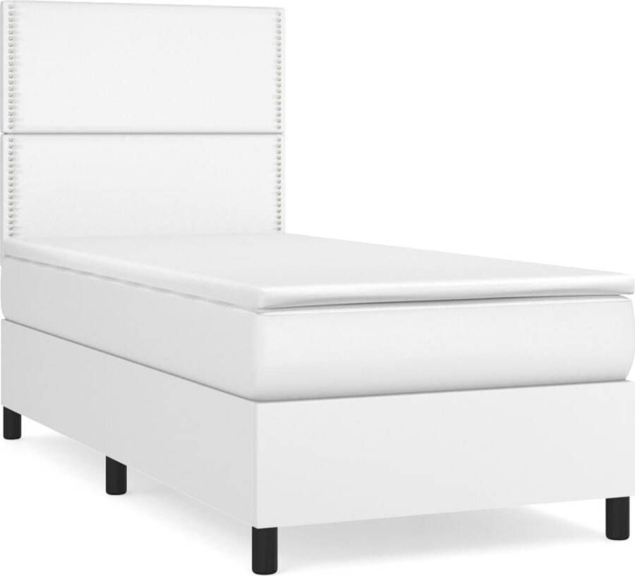 VidaXL -Boxspring-met-matras-kunstleer-wit-80x200-cm - Foto 2