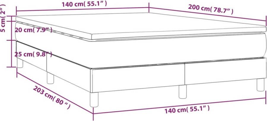 Vida XL Boxspring met matras kunstleer zwart 140x200 cm SKU: V3144261 - Foto 2