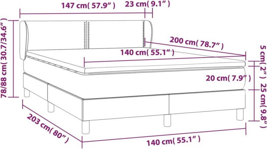 VidaXL -Boxspring-met-matras-kunstleer-zwart-140x200-cm - Foto 2