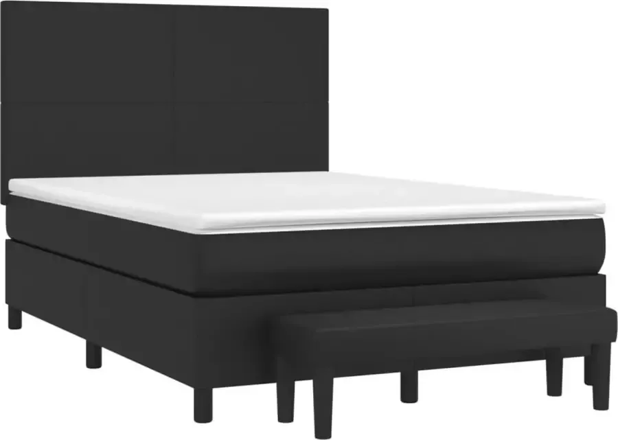 Vida XL Boxspring met matras kunstleer zwart 140x200 cm SKU: V3144608 - Foto 3