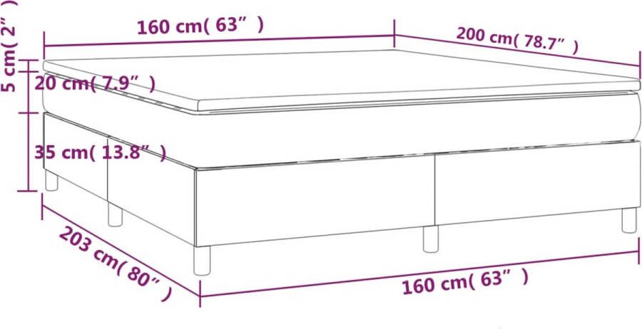 Vida XL Boxspring met matras kunstleer zwart 160x200 cm SKU: V3144614 - Foto 2