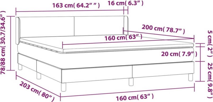 VidaXL -Boxspring-met-matras-kunstleer-zwart-160x200-cm - Foto 2