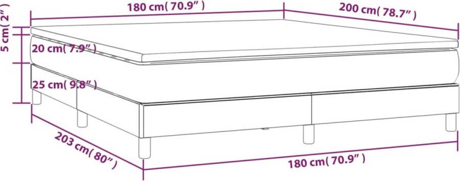 Vida XL Boxspring met matras kunstleer zwart 180x200 cm SKU: V3144273 - Foto 2