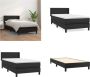 VidaXL Boxspring met matras kunstleer zwart 90x190 cm Boxspring Boxsprings Bed Slaapmeubel - Thumbnail 2