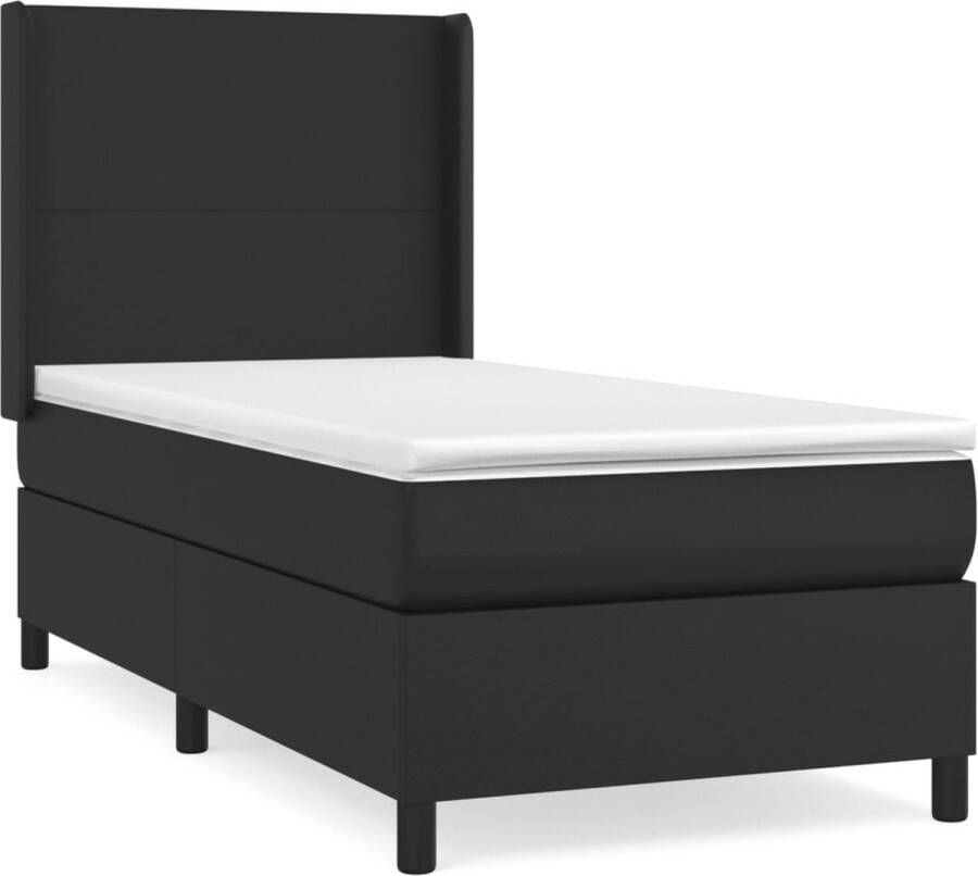 Vida XL Boxspring met matras kunstleer zwart 90x200 cm SKU: V3132417