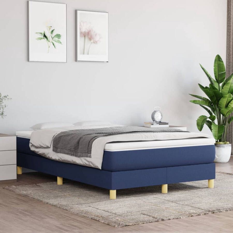 VidaXL -Boxspring-met-matras-stof-blauw-120x200-cm - Foto 2