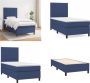 VidaXL Boxspring met matras stof blauw 90x190 cm Boxspring Boxsprings Bed Slaapmeubel - Thumbnail 1