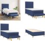 VidaXL Boxspring met matras stof blauw 90x190 cm Boxspring Boxsprings Pocketveringbed Bed - Thumbnail 2