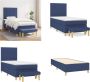 VidaXL Boxspring met matras stof blauw 90x190 cm Boxspring Boxsprings Pocketveringbed Bed - Thumbnail 3