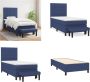 VidaXL Boxspring met matras stof blauw 90x190 cm Boxspring Boxsprings Pocketveringbed Bed - Thumbnail 1