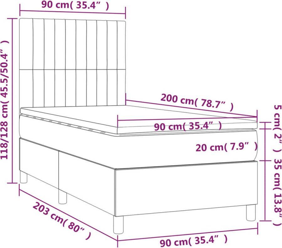 Vida XL Boxspring met matras stof blauw 90x200 cm SKU: V3144496 - Foto 4