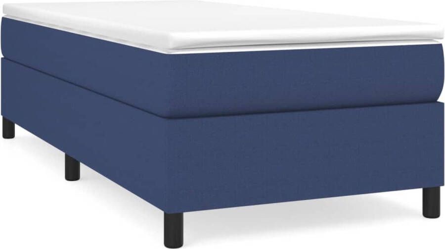 Vida XL Boxspring met matras stof blauw 90x200 cm SKU: V3144496