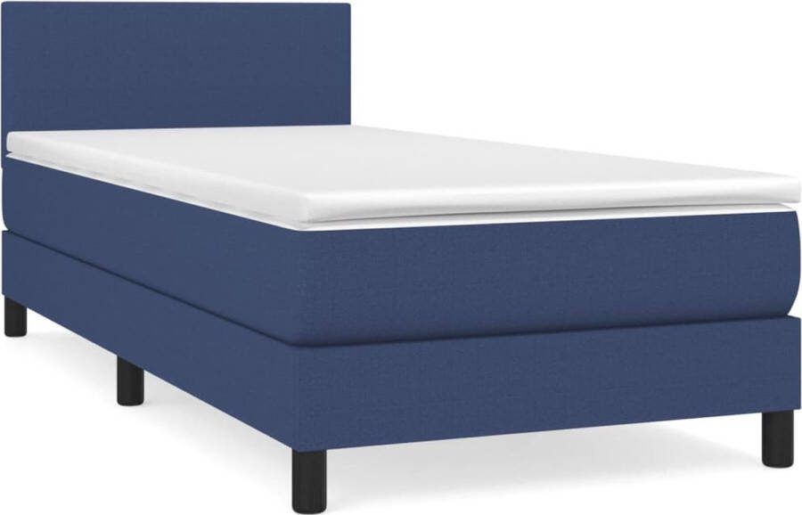 Vida XL Boxspring met matras stof blauw 90x200 cm SKU: V3144397 - Foto 4