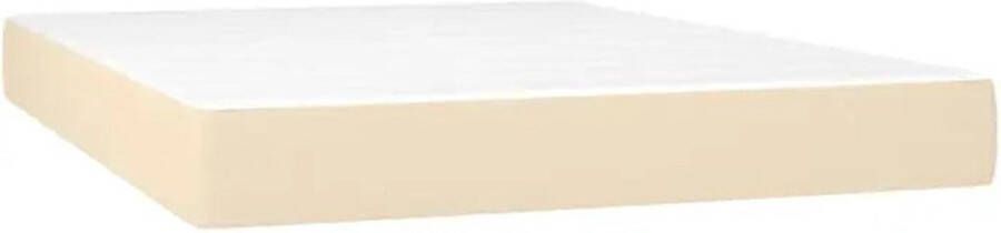 VidaXL -Boxspring-met-matras-stof-crèmekleurig-140x190-cm - Foto 6