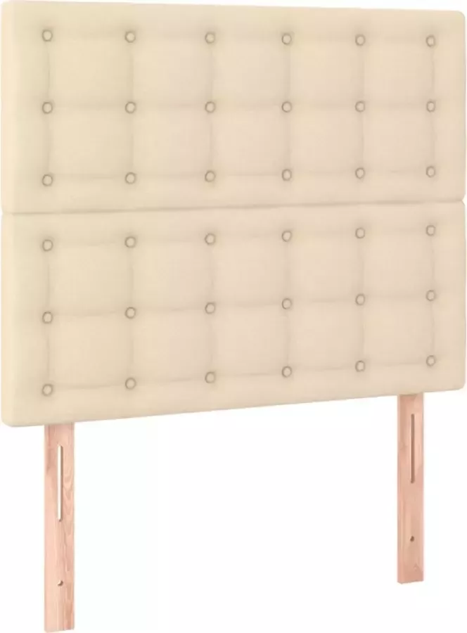 VidaXL Boxspring met matras stof crÃ¨mekleurig 90x200 cm - Foto 8