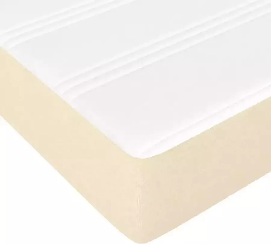 VidaXL Boxspring met matras stof crÃ¨mekleurig 90x200 cm - Foto 4