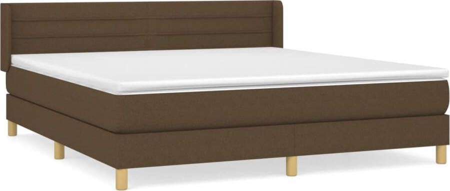 VidaXL -Boxspring-met-matras-stof-donkerbruin-160x200-cm - Foto 4